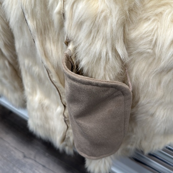 Ann Taylor Beige Shearling Jacket Large Petite New With Tags - Picture 10 of 10